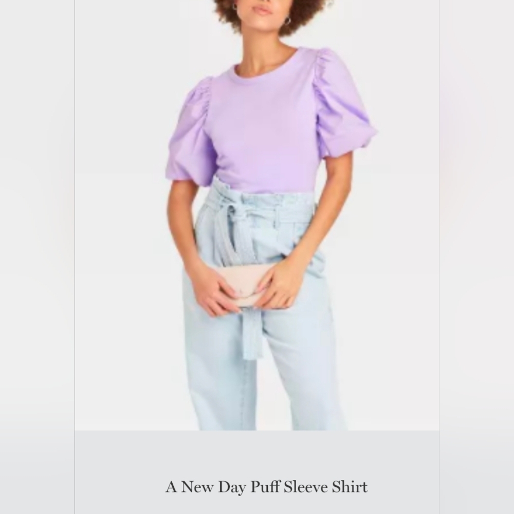 A New Day Lavender Puff Sleeve Top